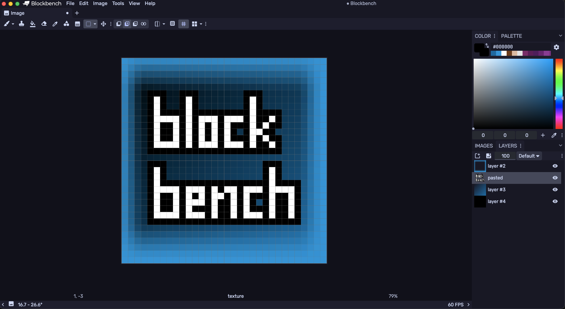Screenshot of the Blockbench image (pixel art) editor.