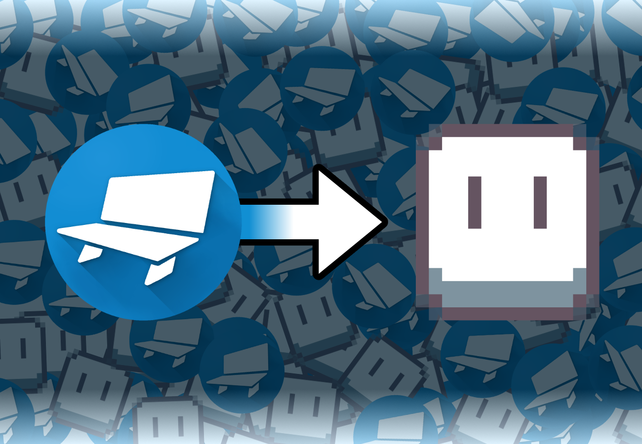 Image representing the change in Pixel art editors, with Aseprite on one side, Blockbench on the other and an arrow in the middle.